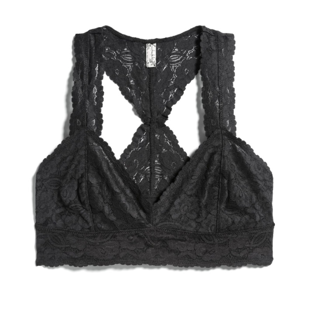Free People Black Lace Racerback Bralette